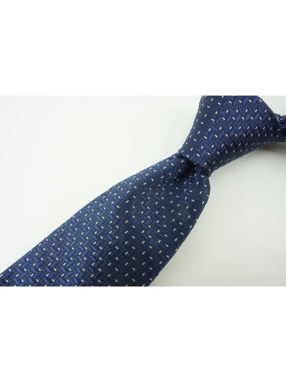 Canali Sapphire Denim Blue Geometric 100% Silk Tie Brand New With Tags